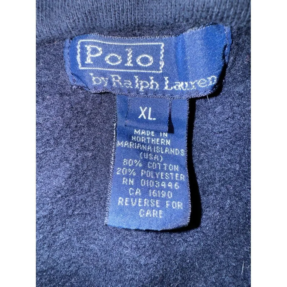 Polo Ralph Lauren 1/4 zip pullover high neck red and white logo sweatshirt large